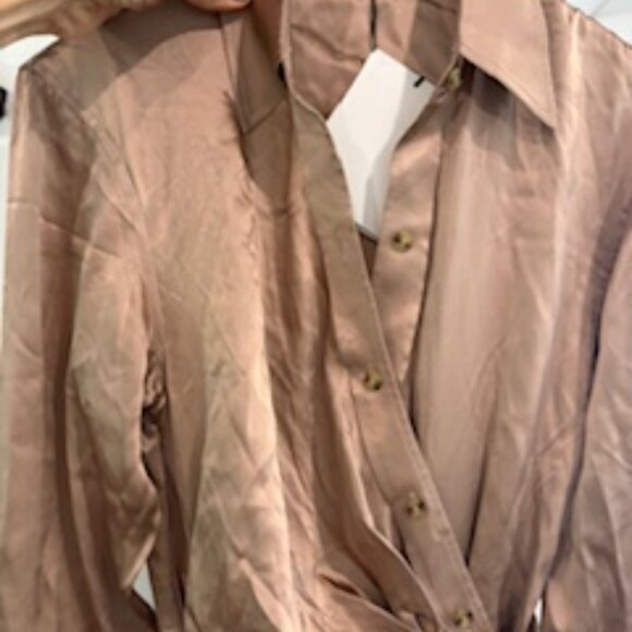 NWT Alexanderwang.t Draped Shirt Dress sz 2-4 - Picture 2 of 9